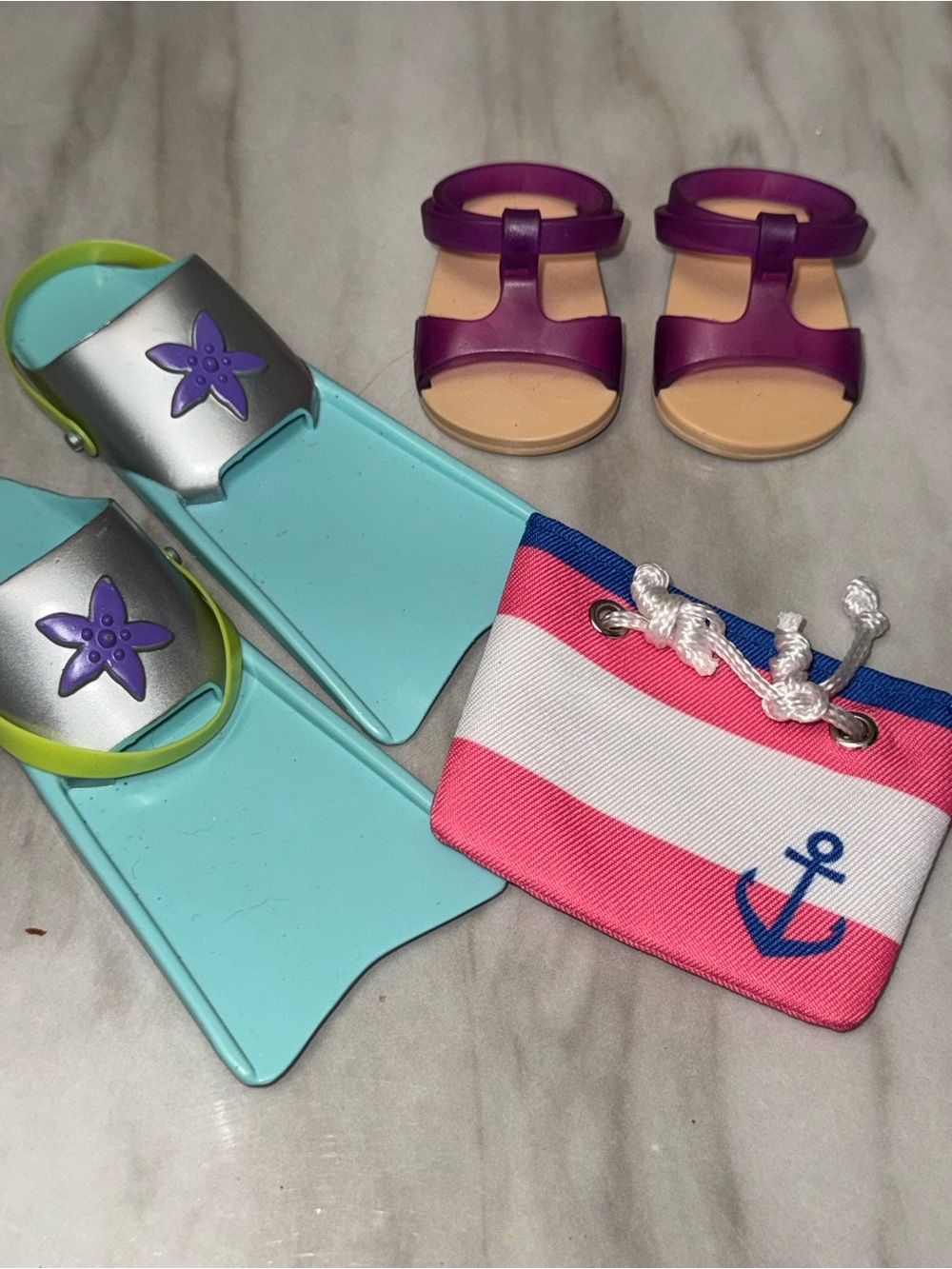 18” dolls our generation sandals flippers and beach bag